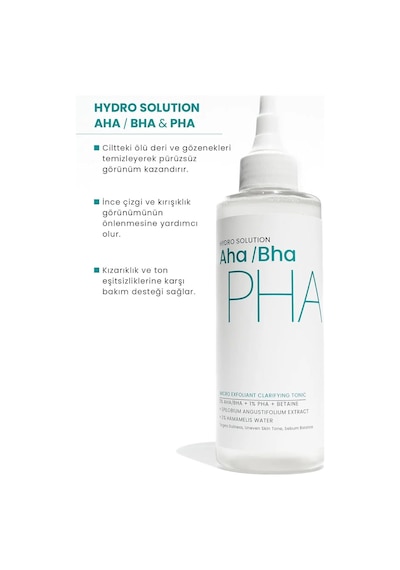 Hydro Solutıon Aha/bha Ve Pha Mikro Peeling Temizleyici Cilt Tonu Eşitleyici Tonik 200 Ml