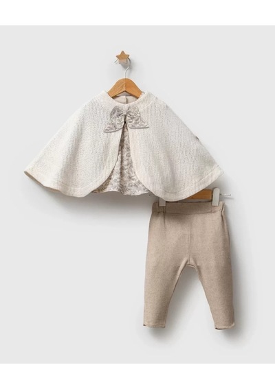 Melonika Tongs Baby Trikolu Çiçek Pançolu 3'lü Takım 8024 Ekru Çok Renkli
