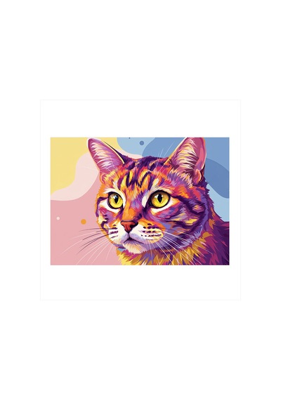 Pastel Düşlerin Kedisi Art Mdf Tablo