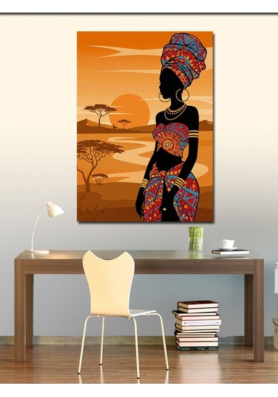 Kanvas Tablo Afrika Kadın Figürü 50cmx70cm