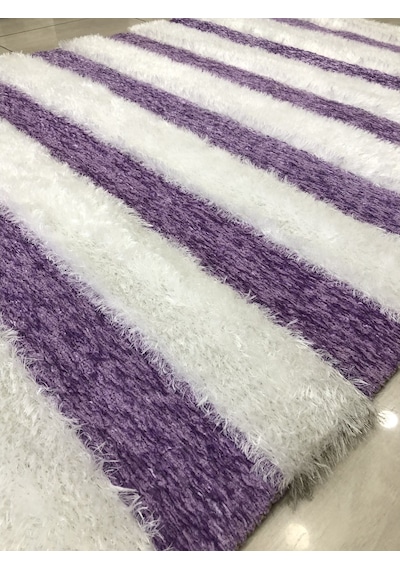 Saray Halı Otantik 150X230 Beyaz Lila El Örgüsü 4 M2 Tüylü Halı !
