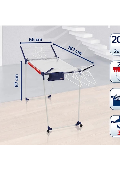 Leifheit Pegasus 200 Deluxe Çamaşır Askılık 167x66 CM Gri