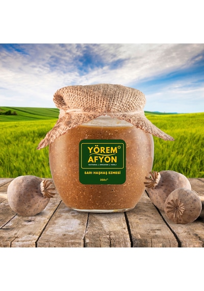Yörem Afyon Meşhur Afyonkarahisar Taş Değirmende Öğütülmüş Cam Sarı Haşhaş Ezmesi 350gr.