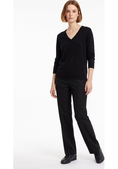 Limon Siyah Kadın V Yaka Slim Fit Kazak Ml5wl-kzk9009
