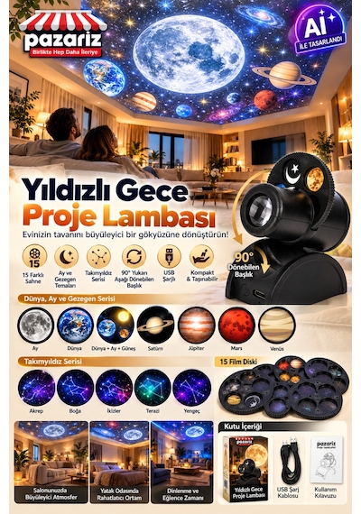 Yıldızlı Gece Proje Lambası 15 Sahne Hd Led Yıldız Projektör Usb Şarjlı Ay Gezegen Dünya Takımyıldız Projeksiyon Gece Lambası Dekoratif Masa Lambası 15 Film Diskli Salon Yatak Odası Aydınlatma Siyah Yıldızlı Gece Proje Lambası 15 Sahne Hd Led Yıldız Projektör Usb Şarjlı Ay Gezegen Dünya Takımyıldız Projeksiyon Gece Lambası Dekoratif Masa Lambası 15 Film Diskli Salon Yatak Odası Aydınlatma Siyah
