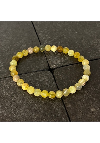 Sertifikalı Sarı Opal 6mm Doğal Taş Bileklik Sarı