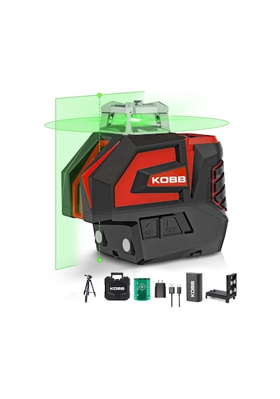 Kobb Kbl32gtp Profesyonel Li-ion Yatay 360 Ve Dikey Otomatik Hizalamalı Yeşil Nokta Şakül Ve Çapraz Çizgi Lazer+tripod