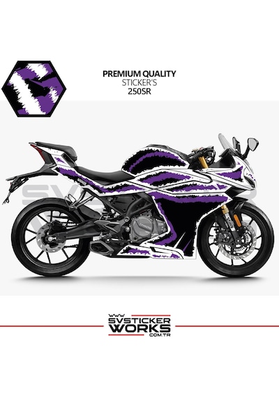 Cfmoto 250sr Kaplama Sticker Air Brush Motor Kaplama Modeli Hazır Kit Tüm Modeller Uyumlu Mor