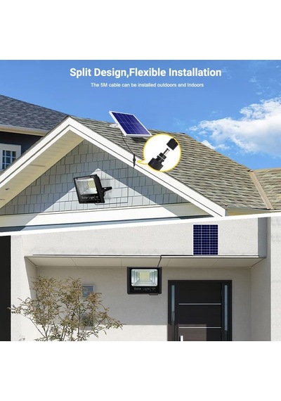 300w Solar Led Projektör Bahçe Aydınlatması Güneş Enerjili, Kumandalı