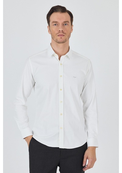 İmza Uzun Kol Düz Bez Ayağı Sert Yaka Cepsiz Pamuklu Classic Slim Fit Gömlek 1004250211 Açık Krem İmza Uzun Kol Düz Bez Ayağı Sert Yaka Cepsiz Pamuklu Classic Slim Fit Gömlek 1004250211 Açık Krem