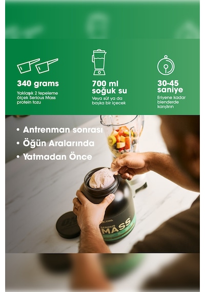 Serious Mass Çikolata 2.73kg 8 Servis Kas Gelişimi Ve  Besin Seti Çikolata
