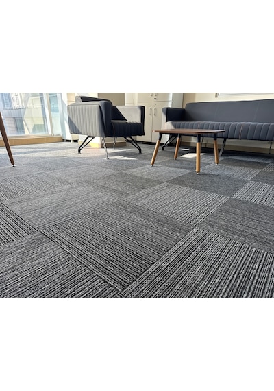 Karo Halı River Line 03 1 Karo 50x50cm 1 Paket 8 M² Gri