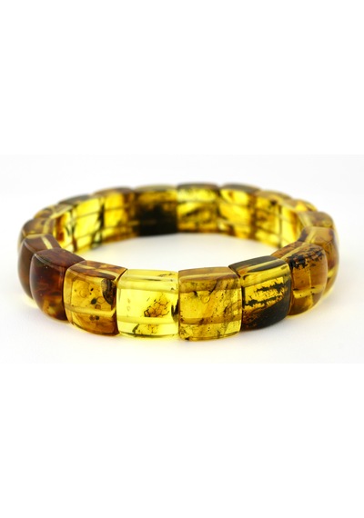 Kehribar Bileklik Fosilli Roleks Özel Tasarım Ambergold Blk23-58 Çok Renkli