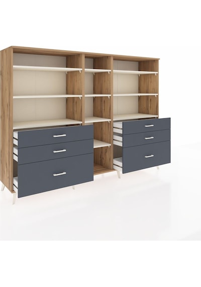 Hyperion Dolap 10 Raflı 6 Çekmeceli 220x44x163 Çam-aytaşı/antras Çam-aytaşı/antrasit Hyperion Dolap 10 Raflı 6 Çekmeceli 220x44x163 Çam-aytaşı/antras Çam-aytaşı/antrasit
