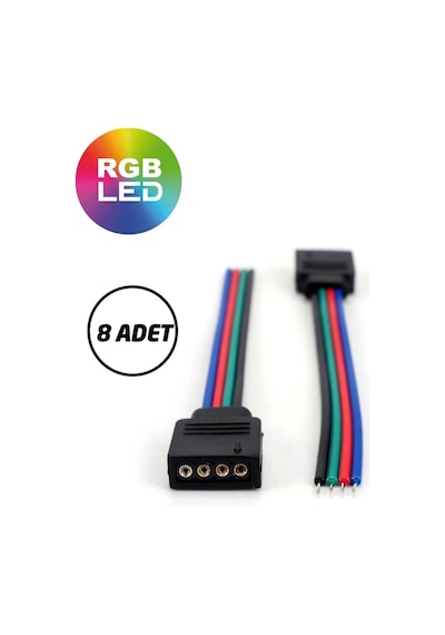 Onerous 8 Adet 4 Pin Dişi Şerit Led Konnektörü 10 Mm Diğer