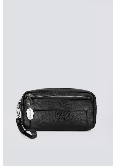 Westbag Unisex Hakiki Dana Derisi El Geçmeli Portföy Çanta Premium Kalite Günlük Clutch Siyah