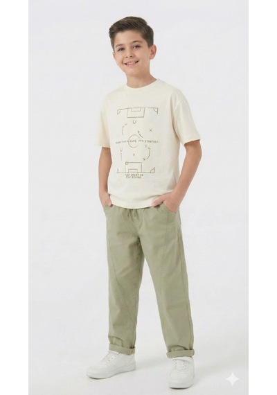 Xo Kids Erkek Çocuk 3lü Alt Üst Kombin Takmı 4-13 Yaş Set0467 Fıstık Yeşili