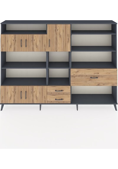 Arges Dolap 13 Raflı 3 Çekmeceli 5 Kapaklı 220x30x163 Antrasit-ça Antrasit-çam Arges Dolap 13 Raflı 3 Çekmeceli 5 Kapaklı 220x30x163 Antrasit-ça Antrasit-çam