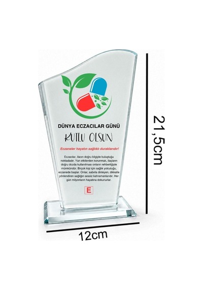 Kişiye Özel Eczacı Temalı Kristal Cam Çerçeve Eczane Açılış Ve Tebrik Hediyesi
