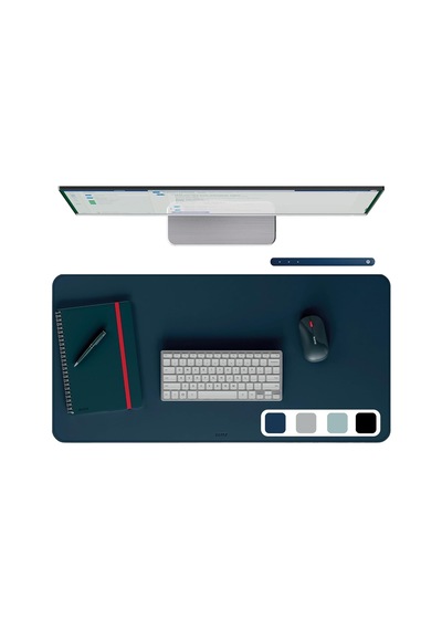 Desk Mat 40x80 Cm Koyu Mavi Beyaz - Çok Renkli