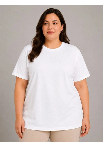 Wear Vexel Kadın Battal Big Size Basic Tişört Bisiklet Yaka Rahat Kalıp T-shirt - Beyaz Beyaz Wear Vexel Kadın Battal Big Size Basic Tişört Bisiklet Yaka Rahat Kalıp T-shirt - Beyaz Beyaz