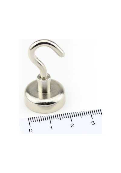20 MM Pot Mıknatıs - Güçlü Neodyum Askı Kanca Mıknatıs