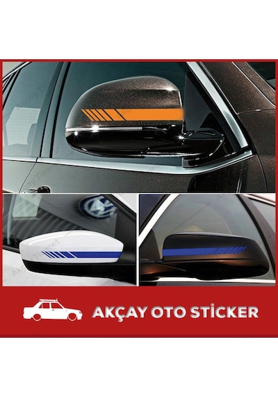 Yan Ayna Şerit Sticker (Takım Set) Yan Ayna Sticker Oto Sticker