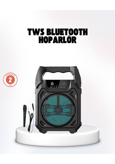 Taşınabilir 6.5 Bluetooth Hoparlör Usb Tf Kart Mikrofonlu Şarjlı Sistem