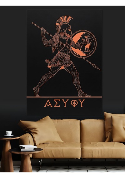 Ahşap Tablo Siyah Beyaz Antik Mistik Heykel