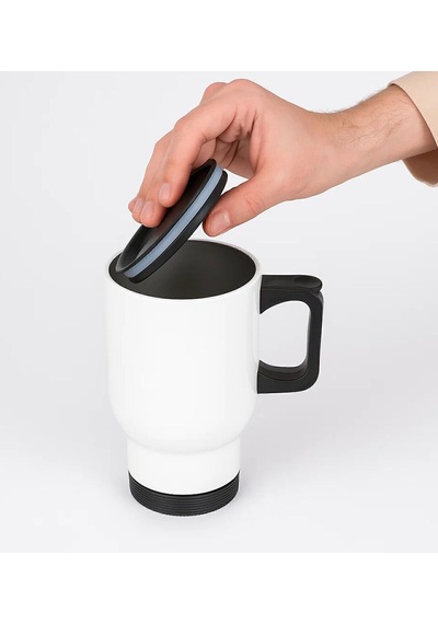 Bk Gift Kişiye Özel İsimli Fotoğraflı Kulplu Beyaz Çelik Bardak Termos Mug 450ml-1, Sevgiliye Hediye, Arkadaşa Hediye, Eşe Hediye