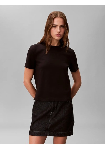 Calvin Klein A - Ss 20s Jsy Logo Siyah Kadın Tişört
