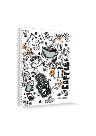 Coffee Plastik Kapak 96 Yaprak Çizgili Spiralli A4 Defter