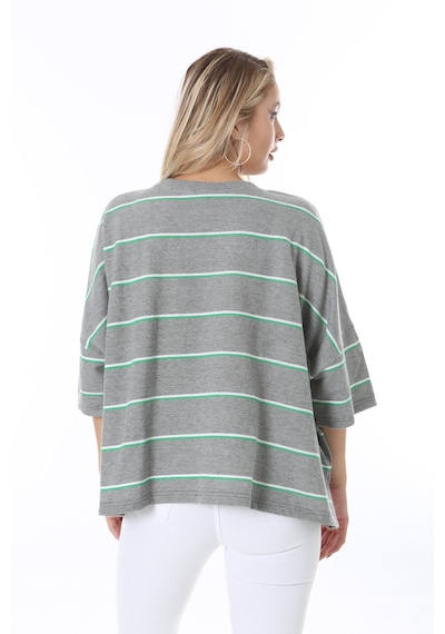 Crveniruz Oversize Kadın Sweatshirt Gri