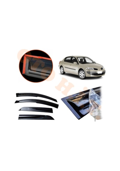 Renault Megane 2 Sedan Cam Rüzgarlığı Parlak Siyah Tam Uyumlu