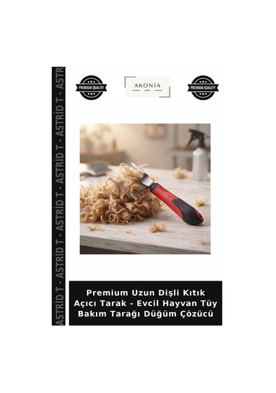 Premium Uzun Dişli Kıtık Açıcı Tarak - Evcil Hayvan Tüy Bakım Tarağı Düğüm Çözücü