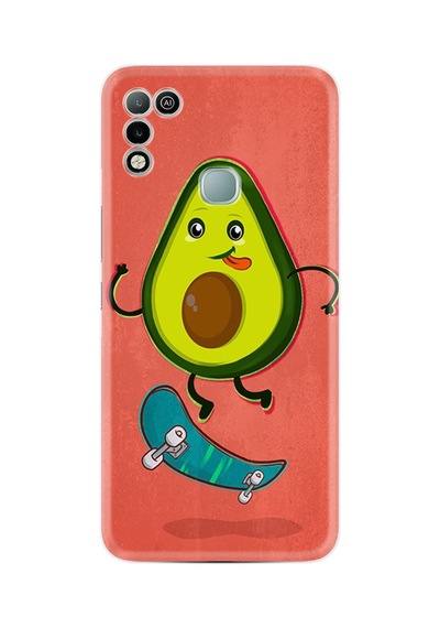 Infınıx Hot 11 Play Kılıf Silikon Desen Özel Seri Avokado Skate 1741
