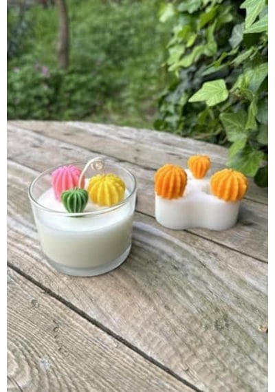 Ball Mini Üçlü Sukulent Mum Kalıbı Silikon 50 x 22