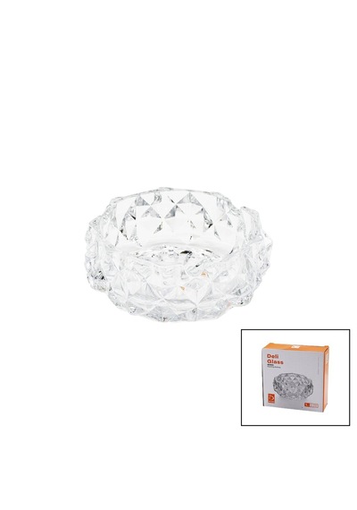 Lunaev Büyük Cam - Dıamond Kristal Şekil Yuvarlak Küllük Çap: 12.8 Cm - D: 5.2 Cm Oto Küllükler