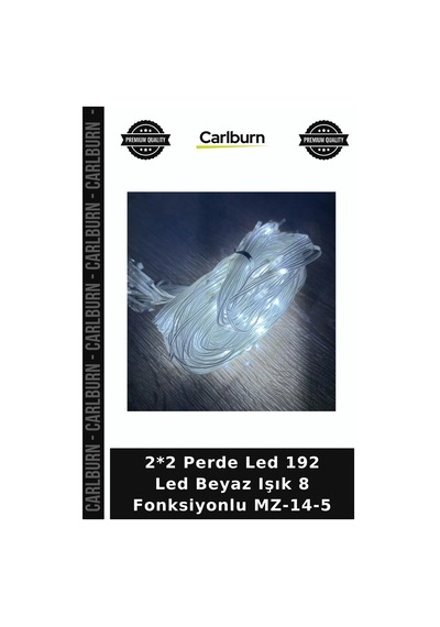 2 2 Perde Led 192 Led Beyaz Işık 8 Fonksiyonlu Mz-14-5 Ambiyans Ürünü Duvar Süsü Aydınlatma