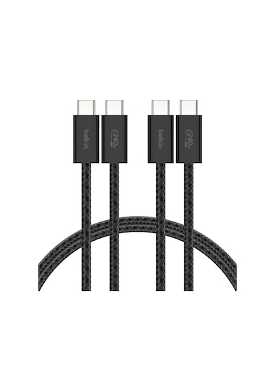 2&apos Li Örgülü Usb-c - Usb-c Kablo, 1,5 M, 240 W, Yumuşak, Esnek Ve Hızlı Şarj Kablosu, 17 Ve 16 Serisi, Galaxy S25, 10, İpad Pro Ve Daha Fazlasıyla Uyumlu, Siyah