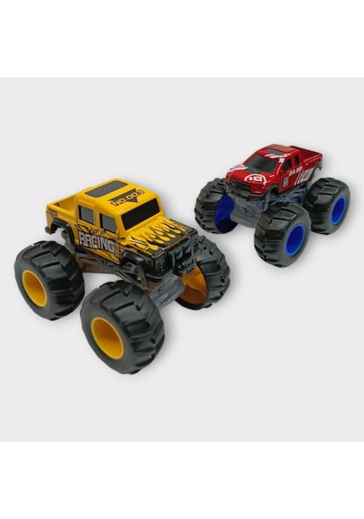Mini Off-road Araçlar 2'li - Sarı Kırmızı Çok Renkli