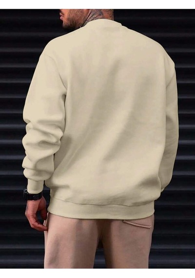 Uyguntarz Unisex Los Angeles Baskılı Oversize Sweatshirt Bej