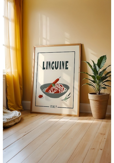 Gurme Mutfağı Temalı Ahşap Çerçeveli Poster Tablo 55