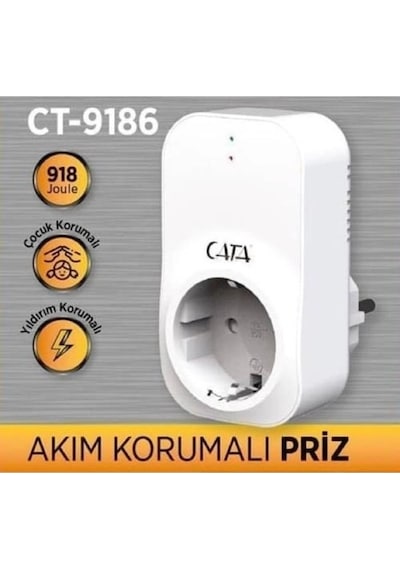 Ct-9186 Tekli Akım Korumalı Priz 0