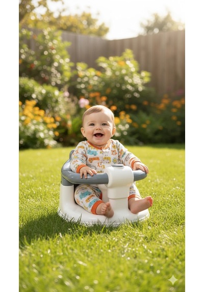 Vavbaby Önden Açılır Bebek Banyo & Bebek Mama Oturağı Gri Gri