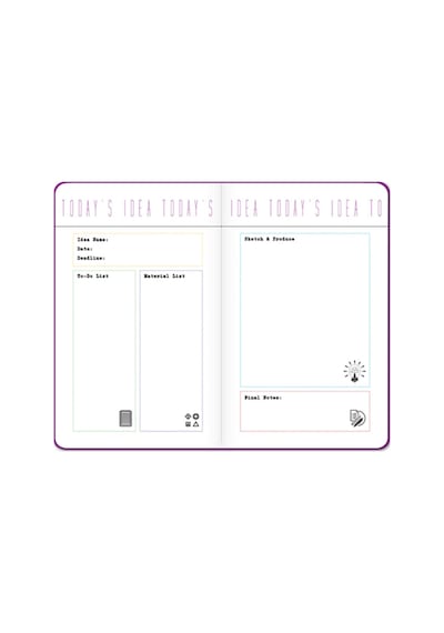Idea Collector 13x21cm 80 Yaprak Lastikli Planner Planlayıcı Çizgili Mor Not Defteri 60 Gram