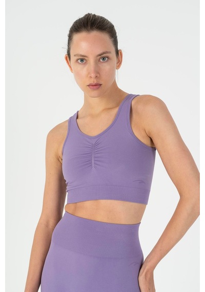 Maraton Slimfit Kadın Düz Yaka Lavanta Bra Mor