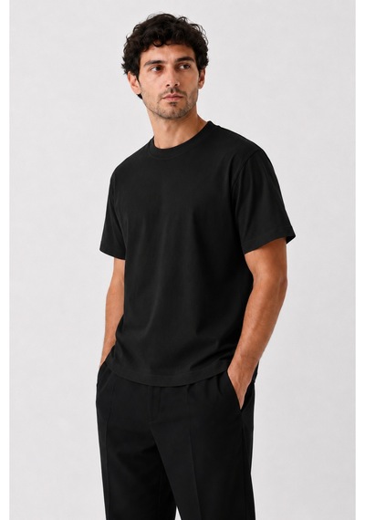 Masion Rae Erkek Premium Siyah Oversize Tişört Nefes Alan Yumuşak Dokulu Terletmeyen Rahat Kalıp Basic