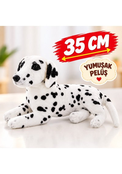 Sesli Peluş Dalmaçyalı Köpek 35 Cm Havlayan Sevimli Yumuşak Peluş Oyuncak Çok Renkli