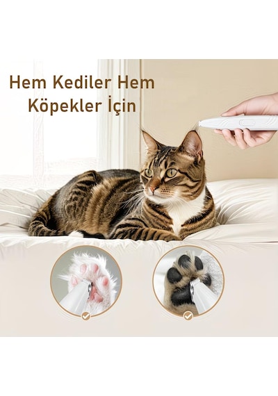 Valkyrie Kedi Köpek Pati Tüy Kesme Makinesi Sessiz Hassas Bölge Traş Cihazı Seramik & Çelik Bıçaklı